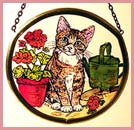 Kitten and Geraniums - Roundelettes
