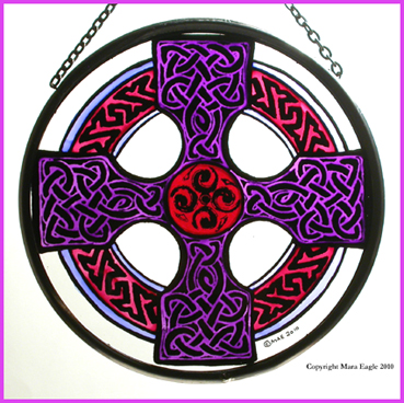 Celtic Cross - Mauve and Pink