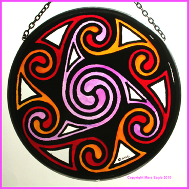 Celtic Swirls - Mauve and Red