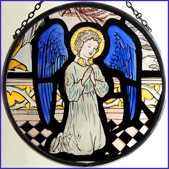 Little Praying Angel with Blue Wings