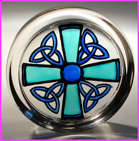 Celtic Cross and Triskeles - Blue
