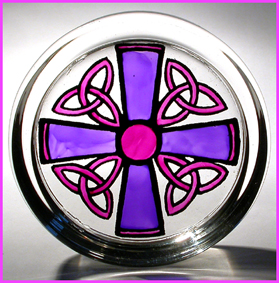 Celtic Cross and Triskeles - Mauve