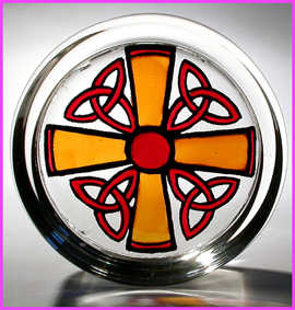 Celtic Cross and Triskeles - Red and Gold