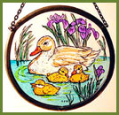 Ducks and Irises - Roundelette