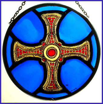 Durham Cathedral - St Cuthbert's Cross - Blue