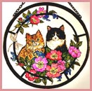 Kittens and Roses - 6" Roundel