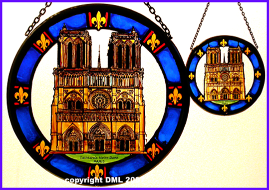 'Notre Dame Cathedral, Paris - reproduced in Roundel (6"/15cm) and (2.5"/6.5cm) sizes.