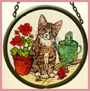 Kitten and Geranium - 4" Roundel