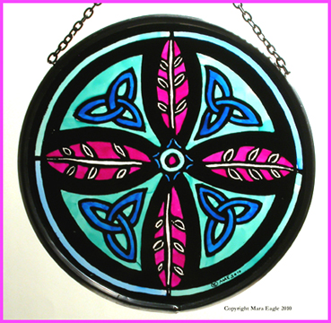 Triskeles and Leaf Cross - Turquoise
