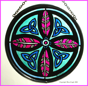 Triskeles and Leaf Cross - Turquoise