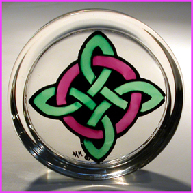 Celtic Cross and Circle - Mauve and Green