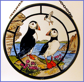 Puffins - 6" Roundel