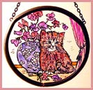 Kitten with Blue Jar - Roundelettes