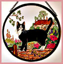 Cottage Garden Cat - 6" Roundel